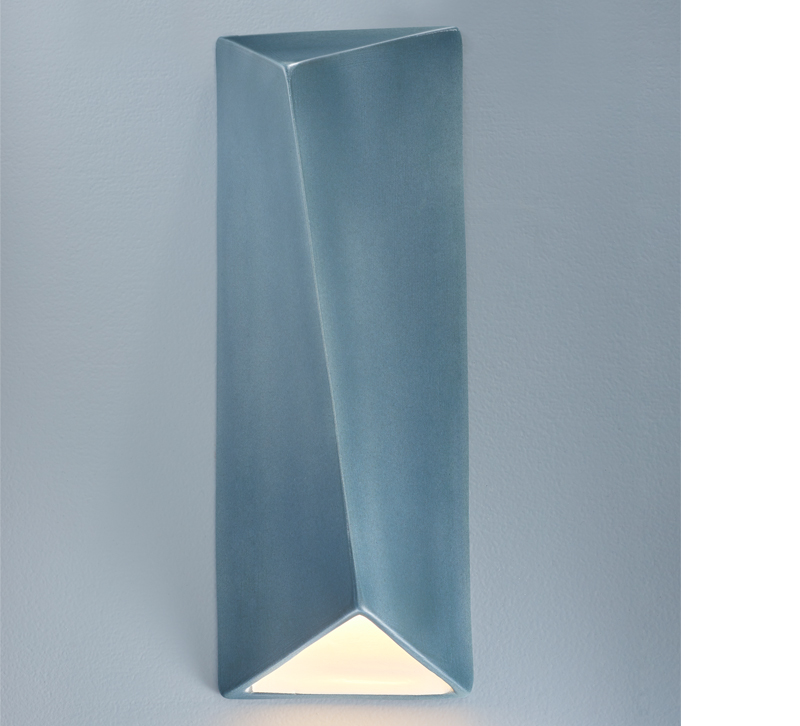 Ambiance blue ceramic outdoor LED sconce from Justice Design Group