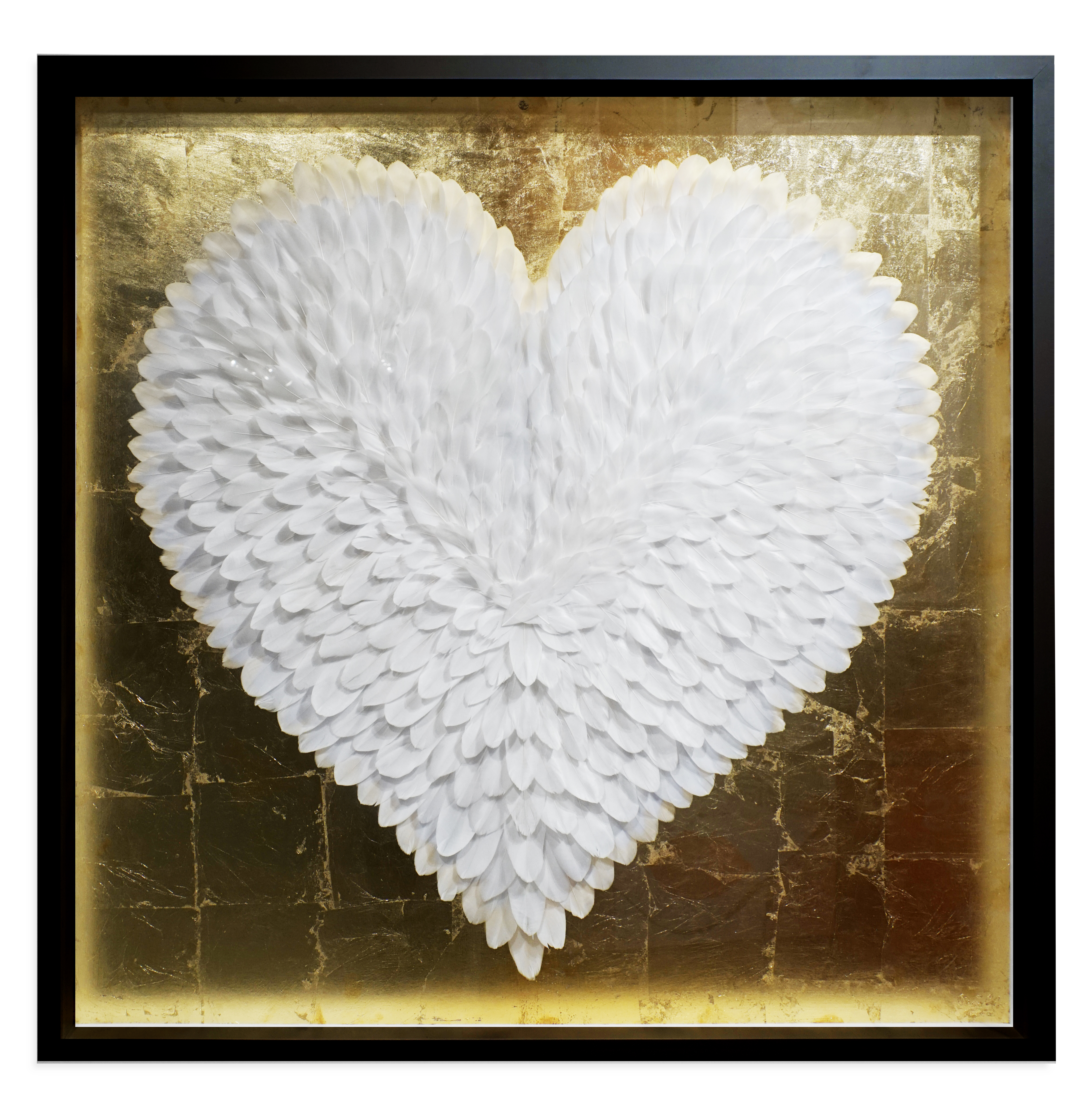 Oliver Gal White Gold Feather Heart