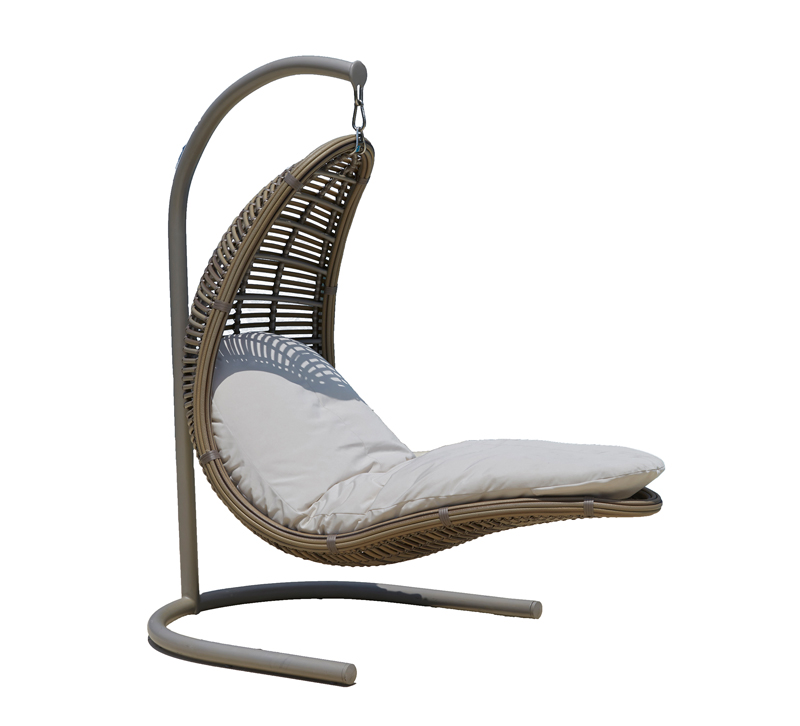 Drone hanging chair with steel frame and wicker hanger from Skyline Design