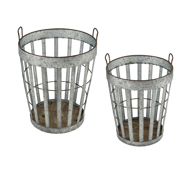 Two metal Applejack baskets from Sterling Home
