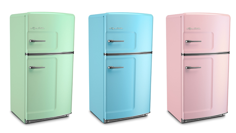 Big Chill Retro fridges in blue, green and pink