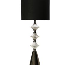Stylecraft Metallic Silver Ceramic & Black Chrome Base Table Lamp
