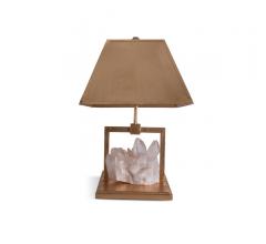 Plinth Small Table Lamp with a crystal in the base and a Gold Leaf finish from Bliss Studio