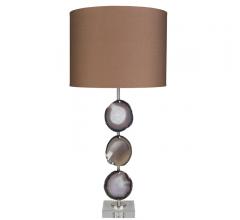 Winston Multicolor Table Lamp with natural crystals as the base and a beige shade from Surya