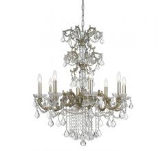 Highland Park Chandelier in a traditional, ornate style with dripping crystal accents from Crystorama
