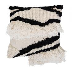 Bloomingville Black and White Textured Pillow