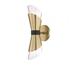 Angie wall sconce in brass and black from Hudson Valley Lighting's Mitzi Collection