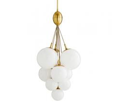 Orchard Chandelier with 10 frosted glass orbs and a Gold Leaf finish from Arteriors Home