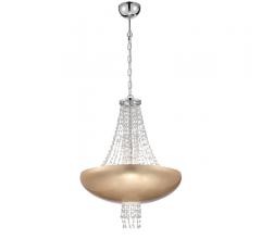 Lopez nine-light pendant with a gold base and crystal beading from Eurofase Lighting