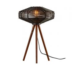 Kingston Table Lamp with black rattan and tripod-style legs from Adesso Home