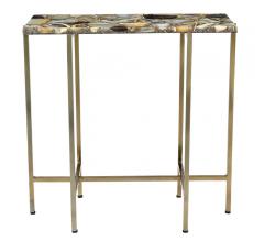 Agate Accent Table with brass legs and an inlaid agate table top from Moe's Home Collection