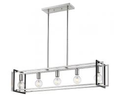 Two-tone Tribeca Linear Chandelier in Pewter and Matte Black from Golden Lighting