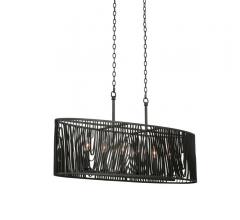 Morre six-light Island Pendant with a drooping metal cage from Kalco Lighting
