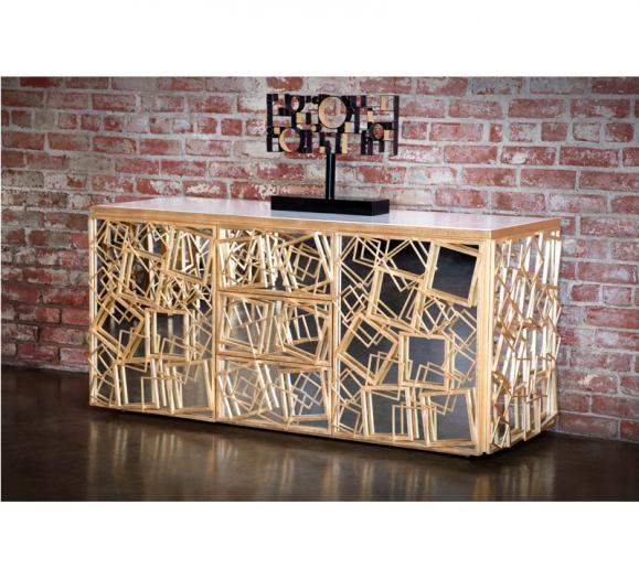 Monterey credenza with square frames in gold from Badgley Mischka 