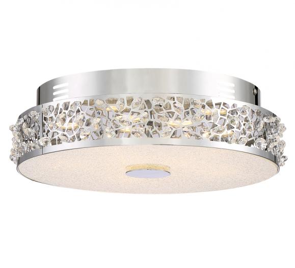 Amber Glow Flush Mount with crystal accents around the short drum from Quoizel