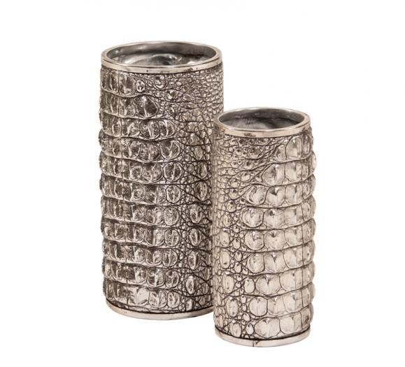 Howard Elliott Alligator Textured Vase Set