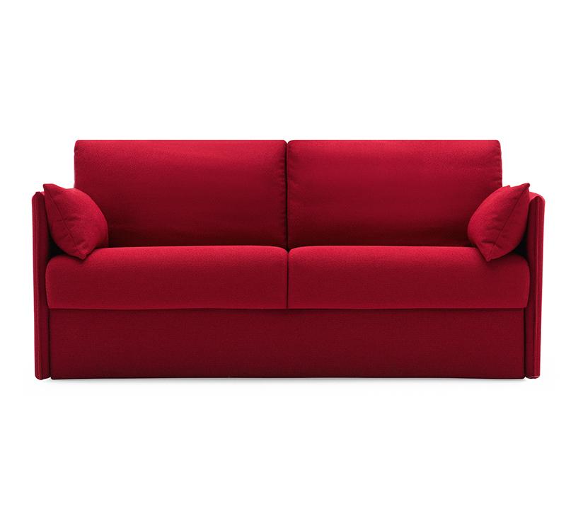 Urban two-seater Sofa Bed with two pillows in red from Calligaris