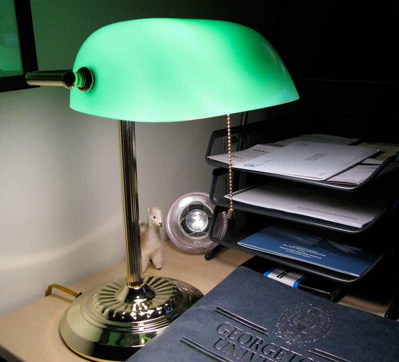 Why are green table lamps so ubiquitous (particularly in libraries)? -  Quora