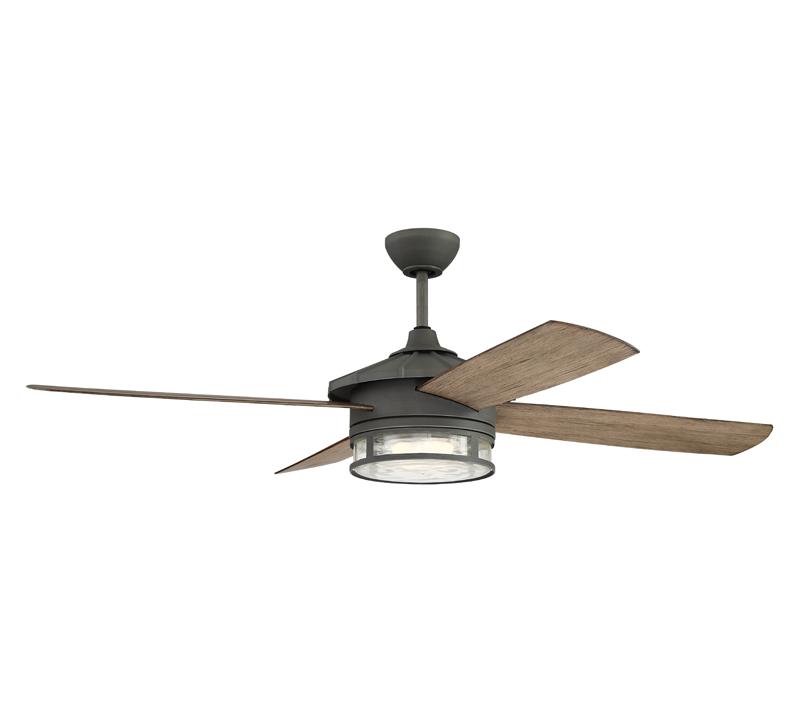Stockman Ceiling Fan with Driftwood blades and an Aged Glavanized center from Craftmade 