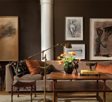 A New York loft with deep browns and leathers designed by Glenn Gissler
