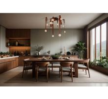 Hubbardton Forge Snaps Lighting in a dining room