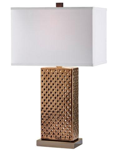 Thumprints copper table lamp